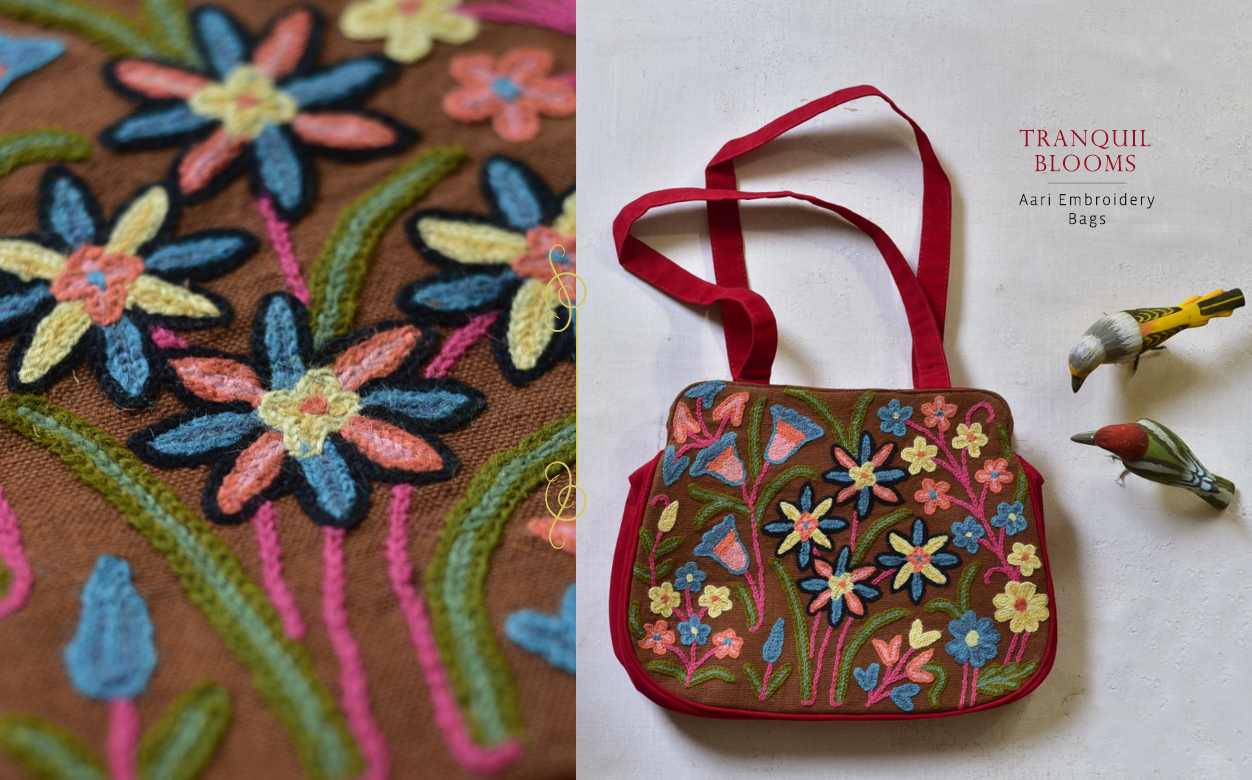 Fashion / Handwoven Kashmiri Stiched Bag / Vintage Stylish Ladies Handbag
