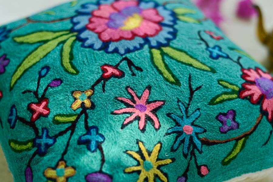 गुल ✩ Kashmiri Ari Embroidery Cushion Cover (16 x 16) ✩ 21