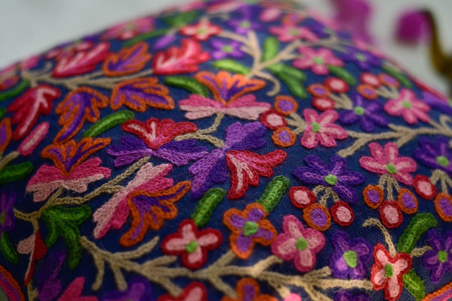 गुल ✩ Kashmiri Ari Embroidery Cushion Cover (16 x 16) ✩ 32