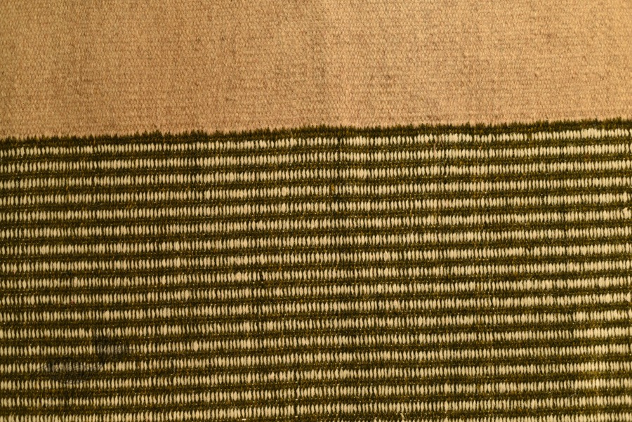 hand woven woolen durri Green Stripes