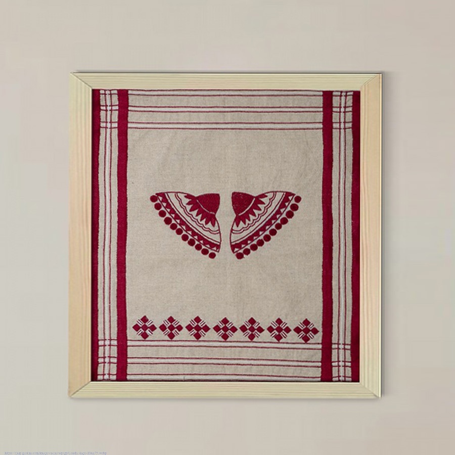 Shop Handmade Embroidered ~ Japi Fabic Wall art 15 x 17 inches-Unframed