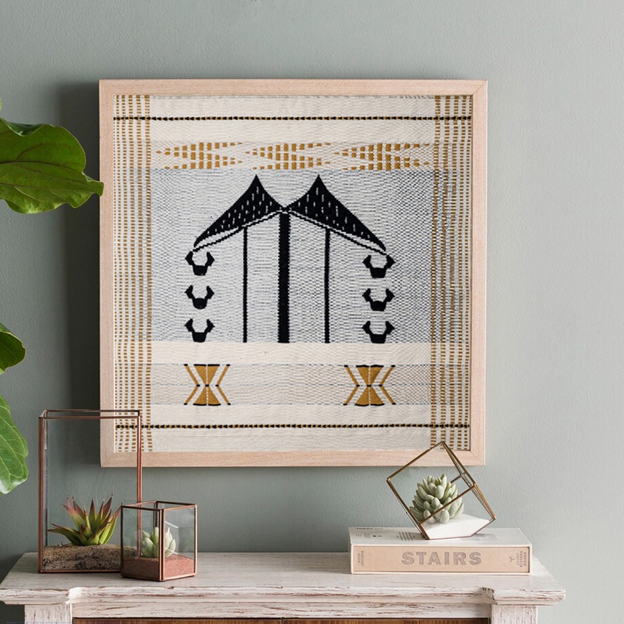 Shop Handmade Embroidered ~Mithun Wall art 15 x 17 inches-Unframed