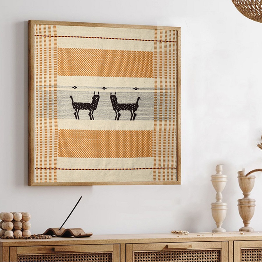 Shop Handmade Embroidered ~ Sambhar Deer Wall art 15 x 17 inches-Unframed
