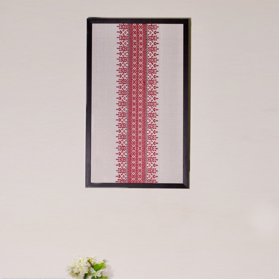Shop Handmade Embroidered ~ Singhpo Handwoven Artwork from Assam - Red