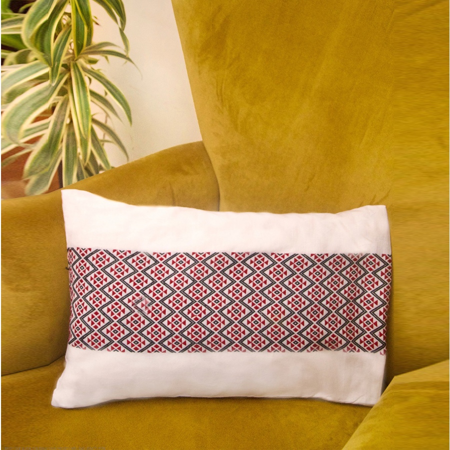 Shop Ahom Handwoven Cotton Cushion Cover with Tribal motif 