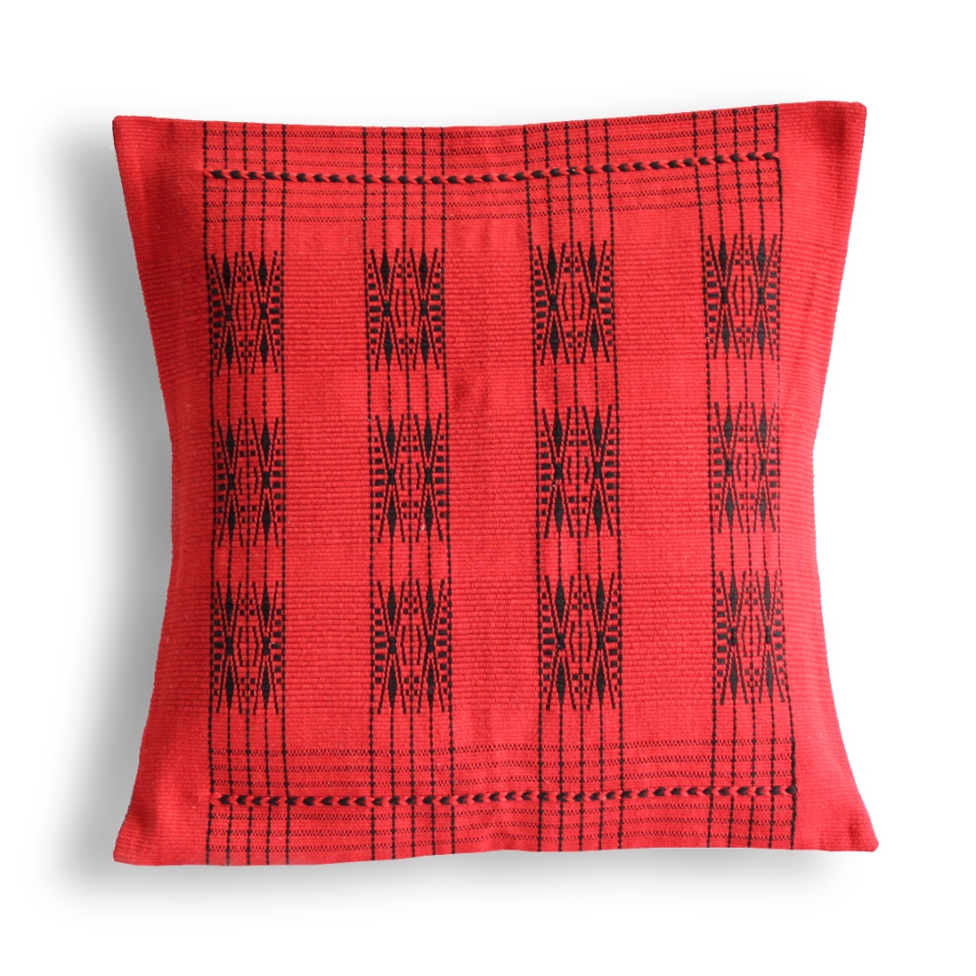 Shop Handwoven Pamo Red and Black Tribal Cushion Cover