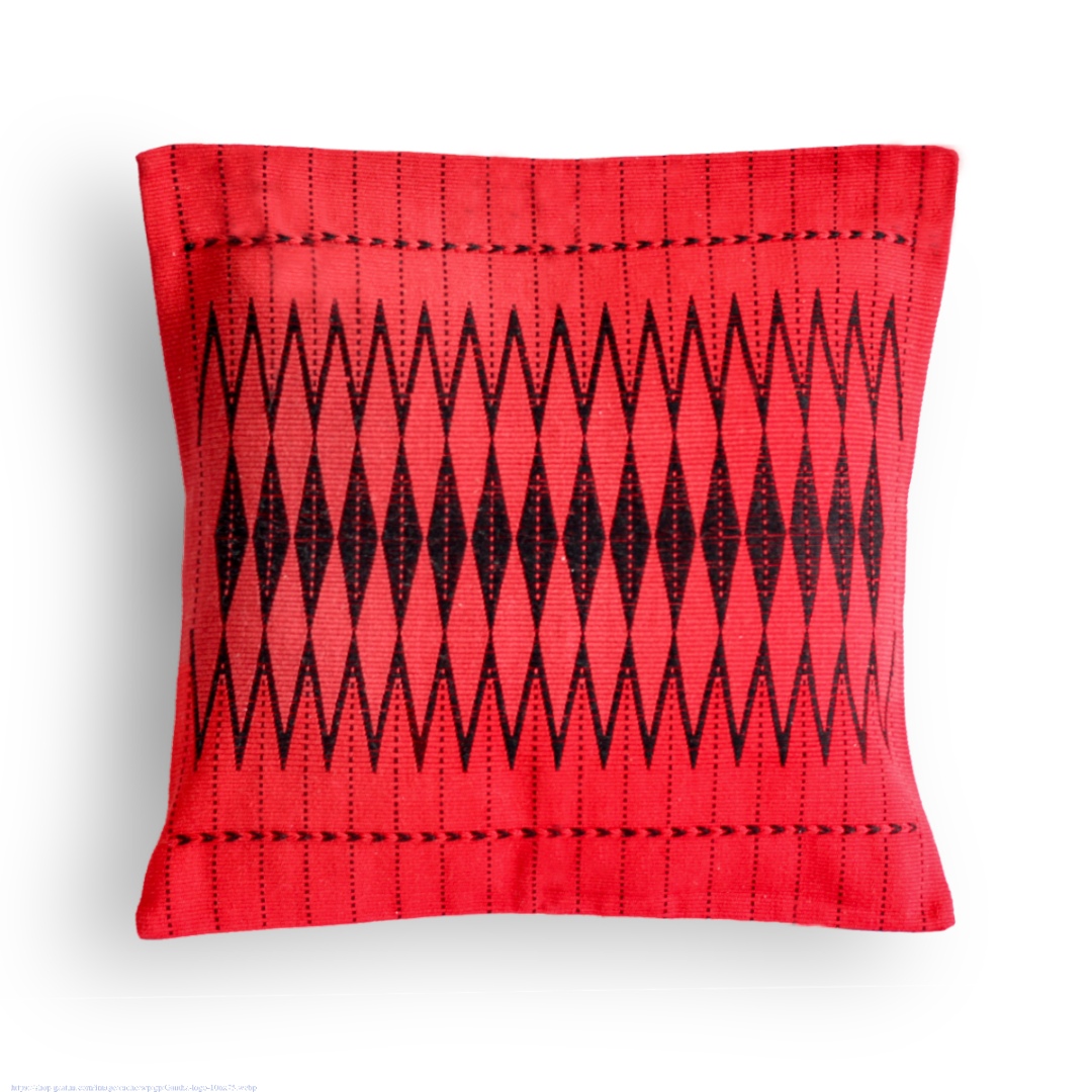 Shop Handwoven Dzukou Red and Black Tribal Cushion Cover