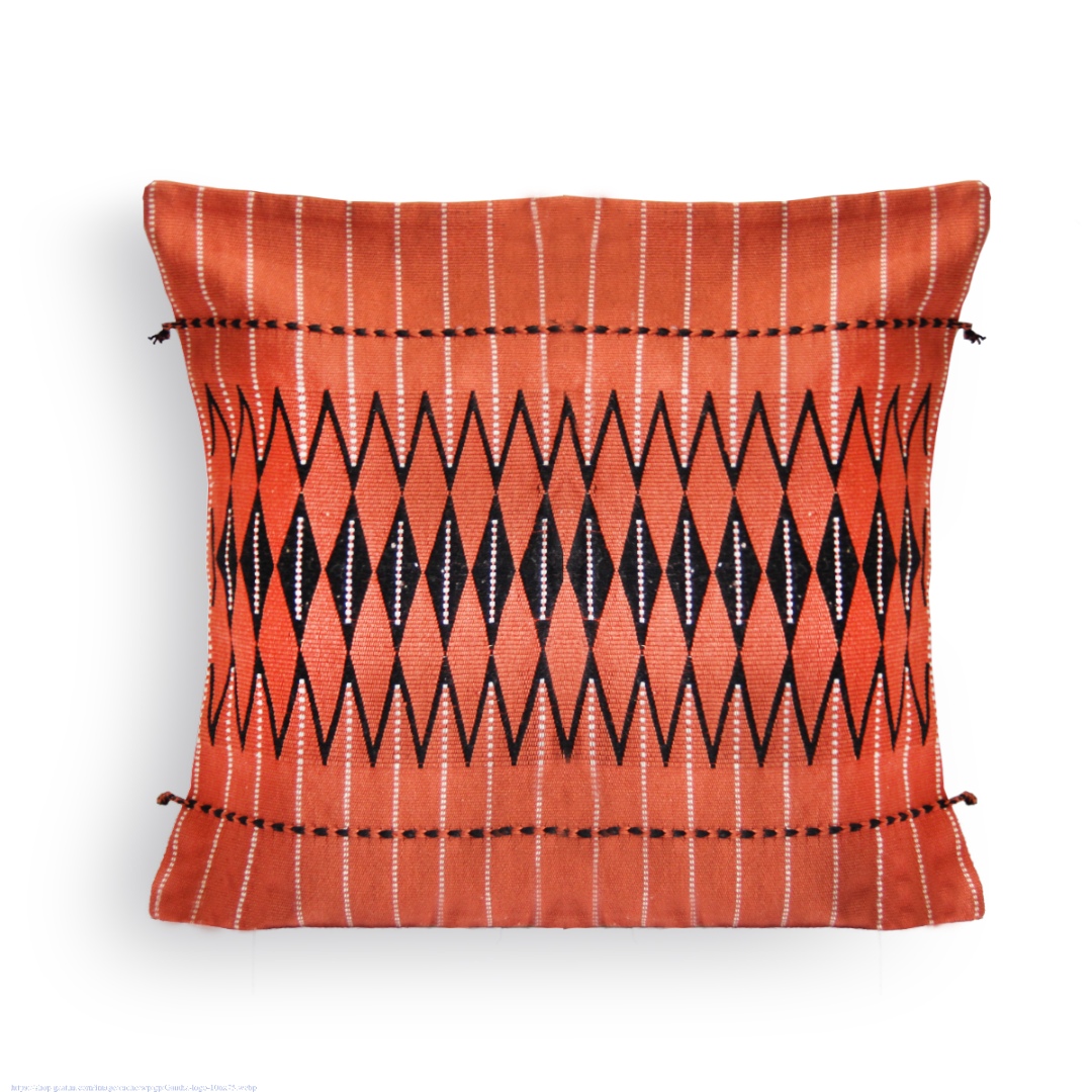 Shop Handwoven Dzukou Orange and Black Tribal Cushion Cover