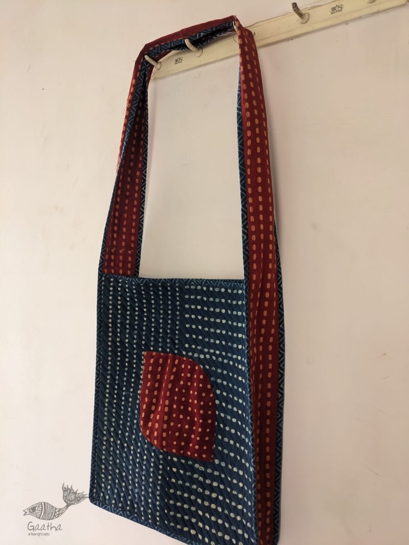 shop Block Printed Quilted Handbag