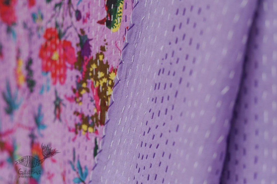 टांका - Embroidered Cotton Bed cover { Double bed } ~ 8