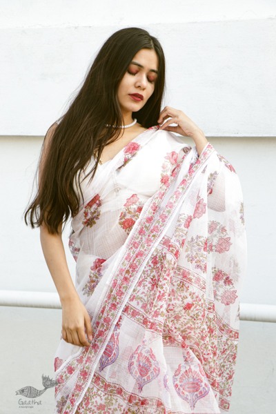 Handloom Sanganeri Kota Cotton Saree 