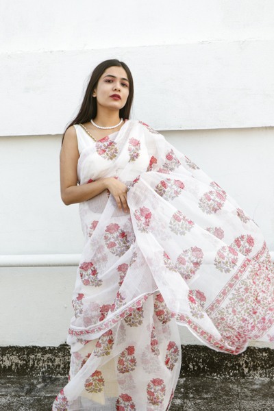 Handloom Sanganeri Kota Cotton Saree 