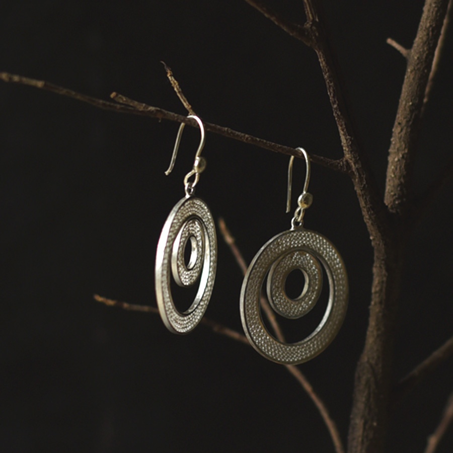 Shop Handcrafted Silver Earring - Circle