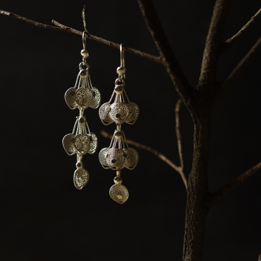 Shop Filigree Silver Earring - Peacock Feather