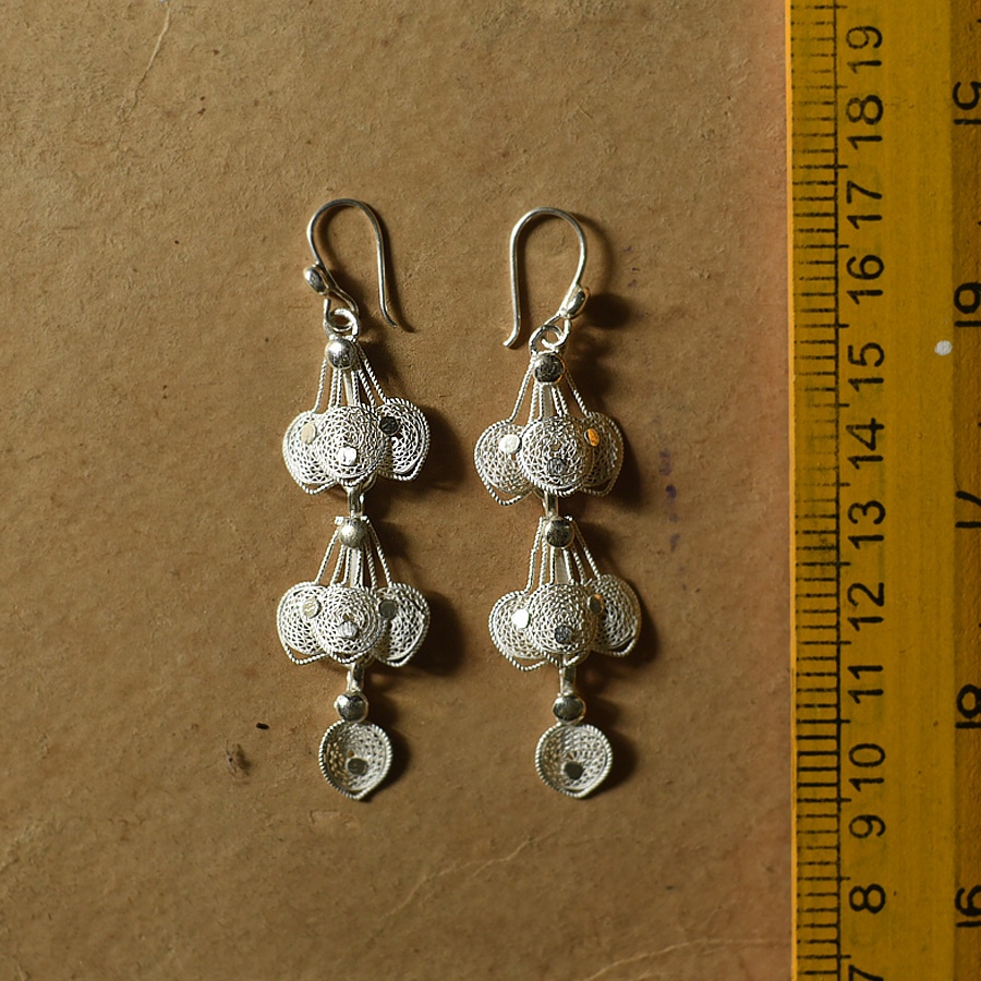 Shop Filigree Silver Earring - Peacock Feather