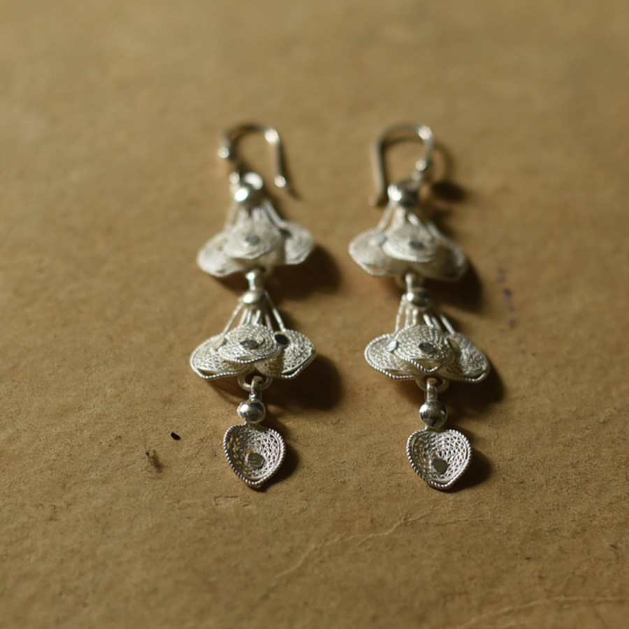 Shop Filigree Silver Earring - Peacock Feather