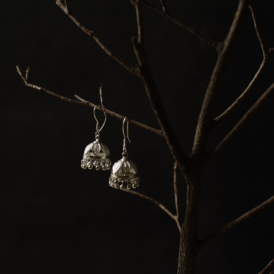 Shop Filigree Crafted Silver Jhumka Earring 