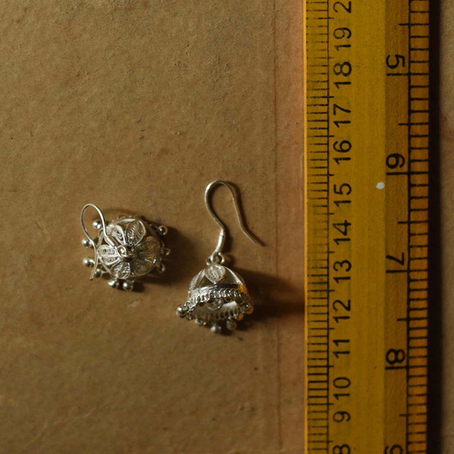 Shop Filigree Crafted Silver Jhumka Earring 