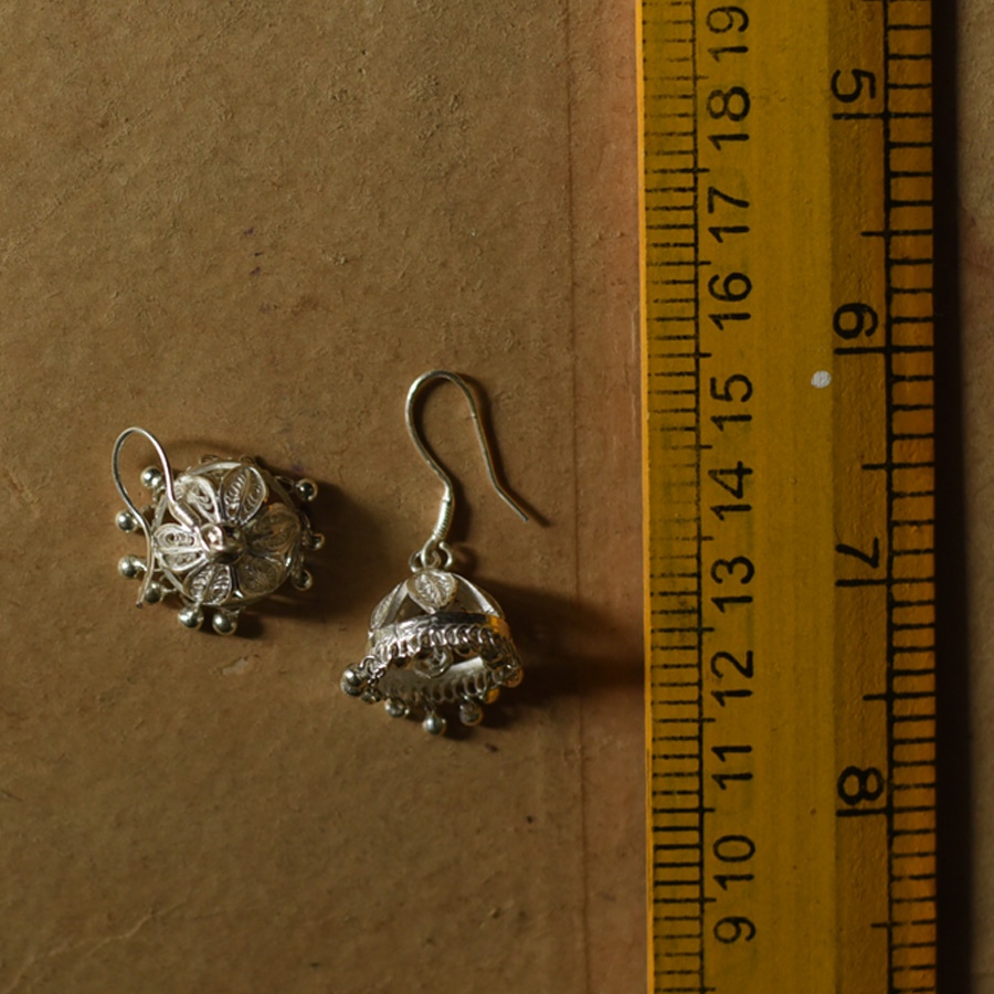Shop Filigree Crafted Silver Jhumka Earring 