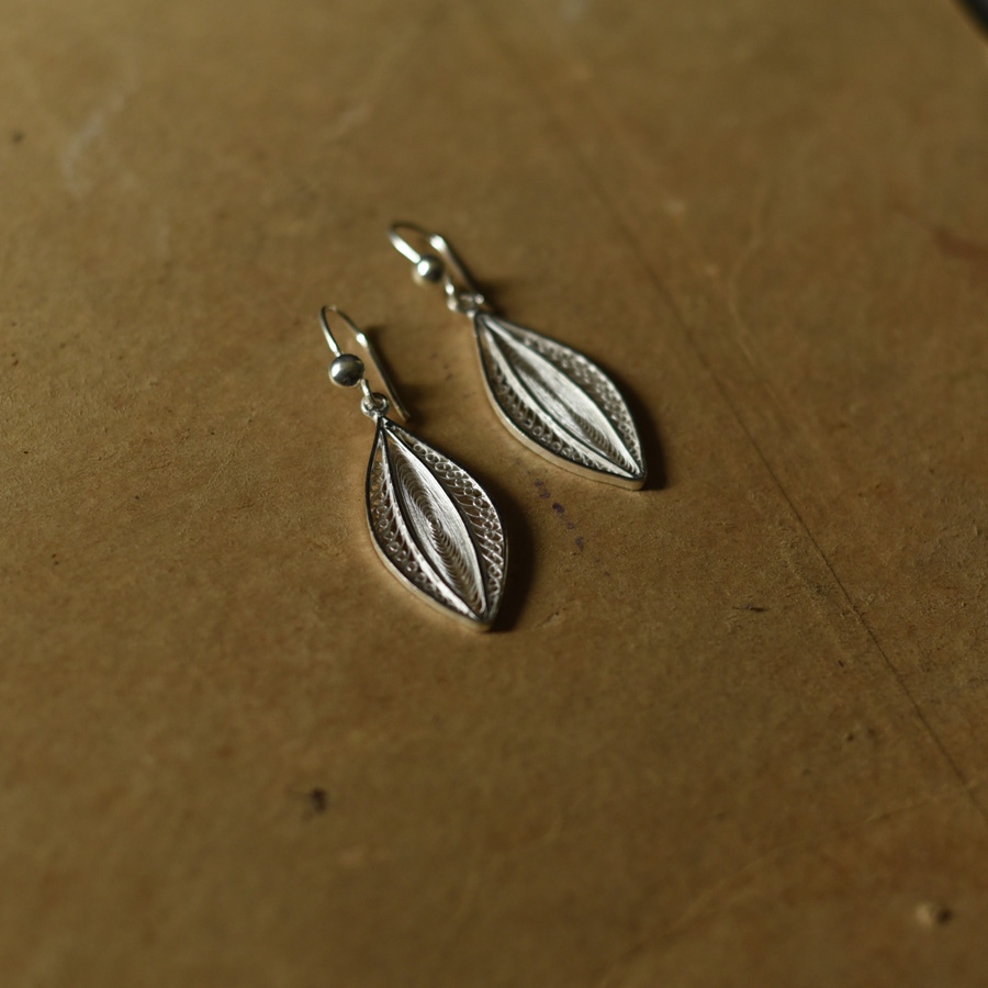 Shop Handcrafted Silver Earrings - Leaf Shape 
