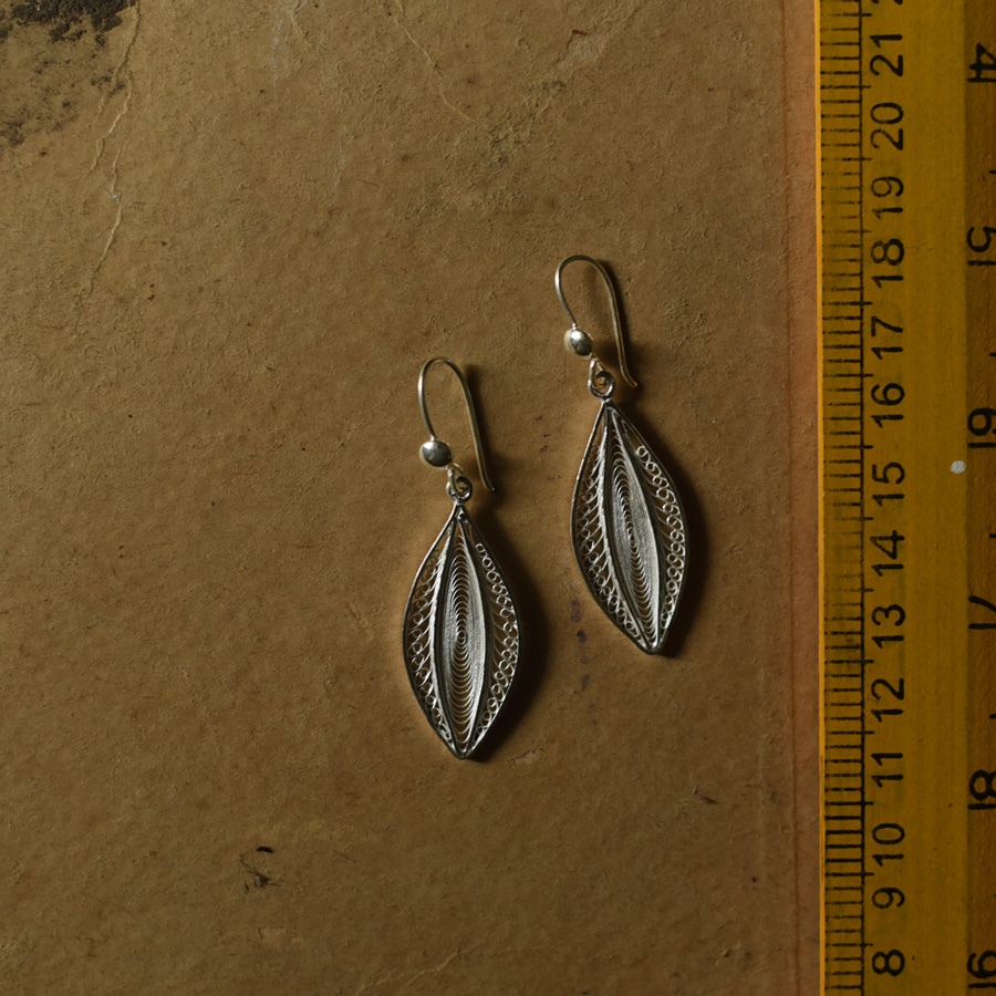 Shop Handcrafted Silver Earrings - Leaf Shape 