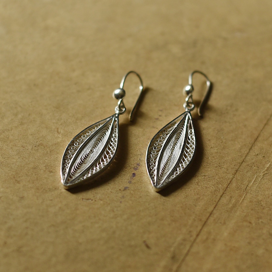 Shop Handcrafted Silver Earrings - Leaf Shape 
