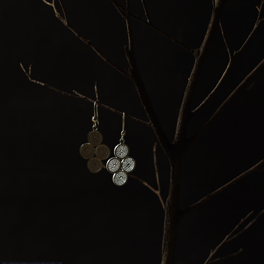 Shop Handcrafted Silver Earring  Four Circle