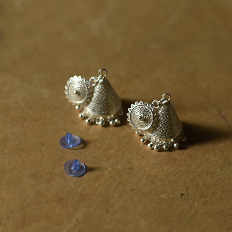 Shop Handcrafted Silver Earring - Jhumka 