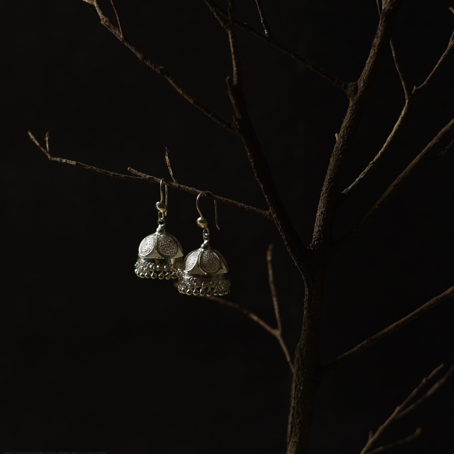 Shop Filigree Handcrafted Silver Earring - Jhumka