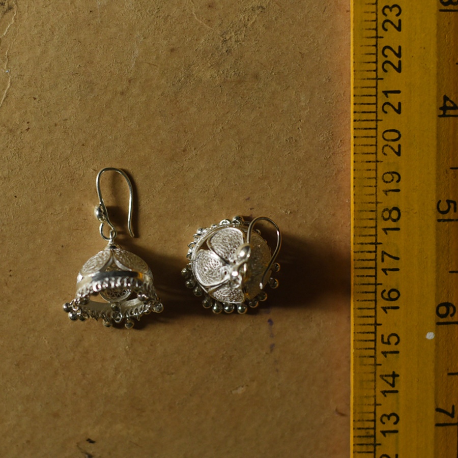 Shop Filigree Handcrafted Silver Earring - Jhumka