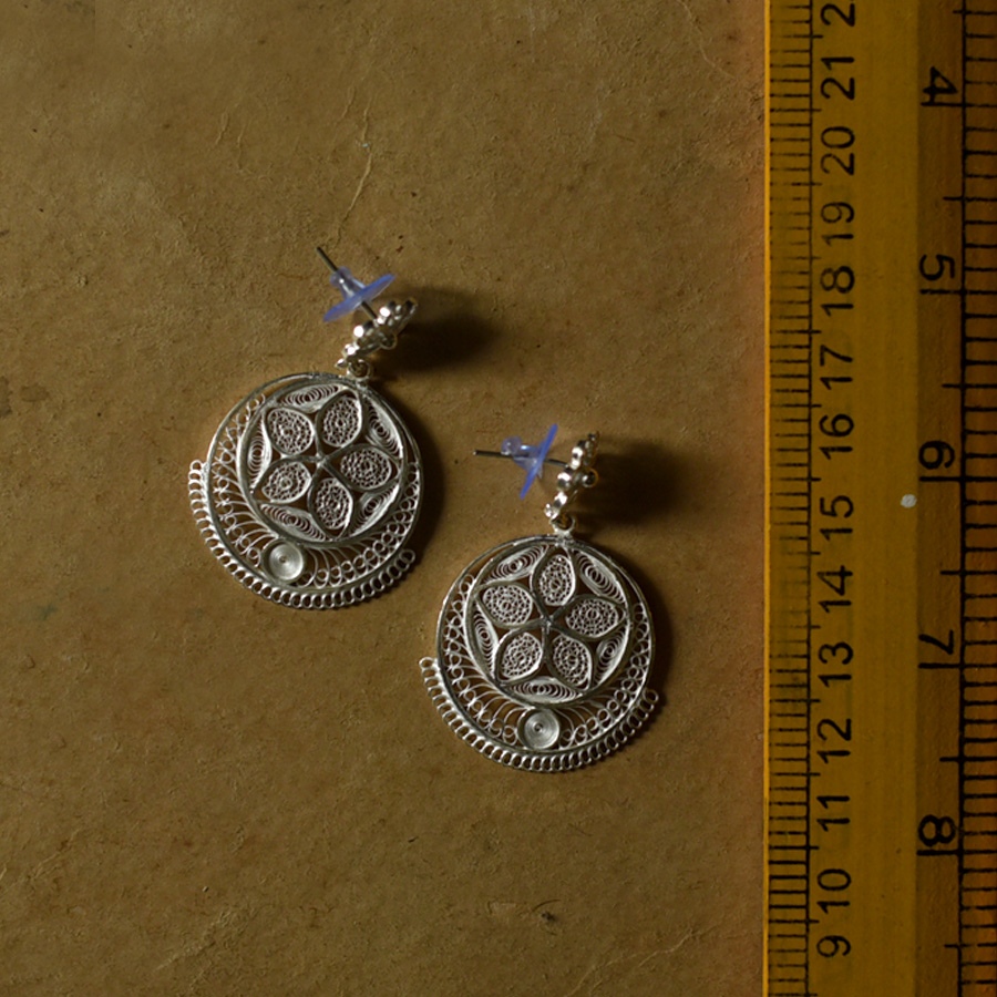 Shop Filigree Silver Earring - Round Dangler