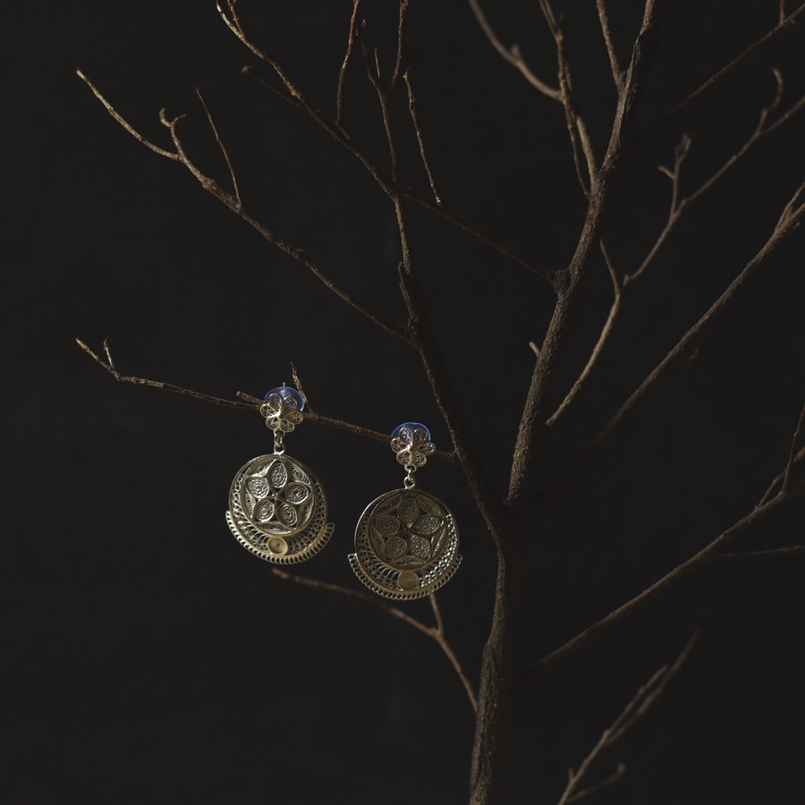 Shop Filigree Silver Earring - Round Dangler