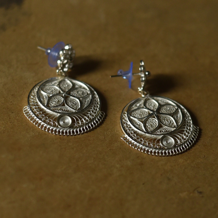 Shop Filigree Silver Earring - Round Dangler