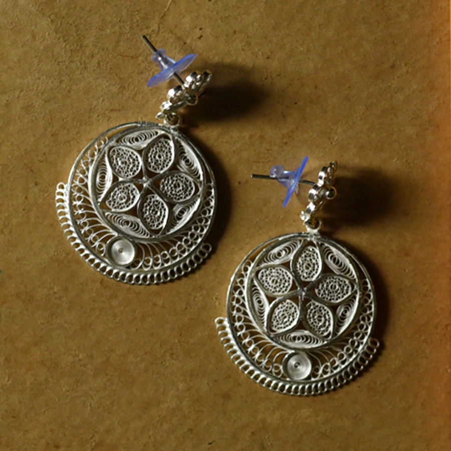 Shop Filigree Silver Earring - Round Dangler