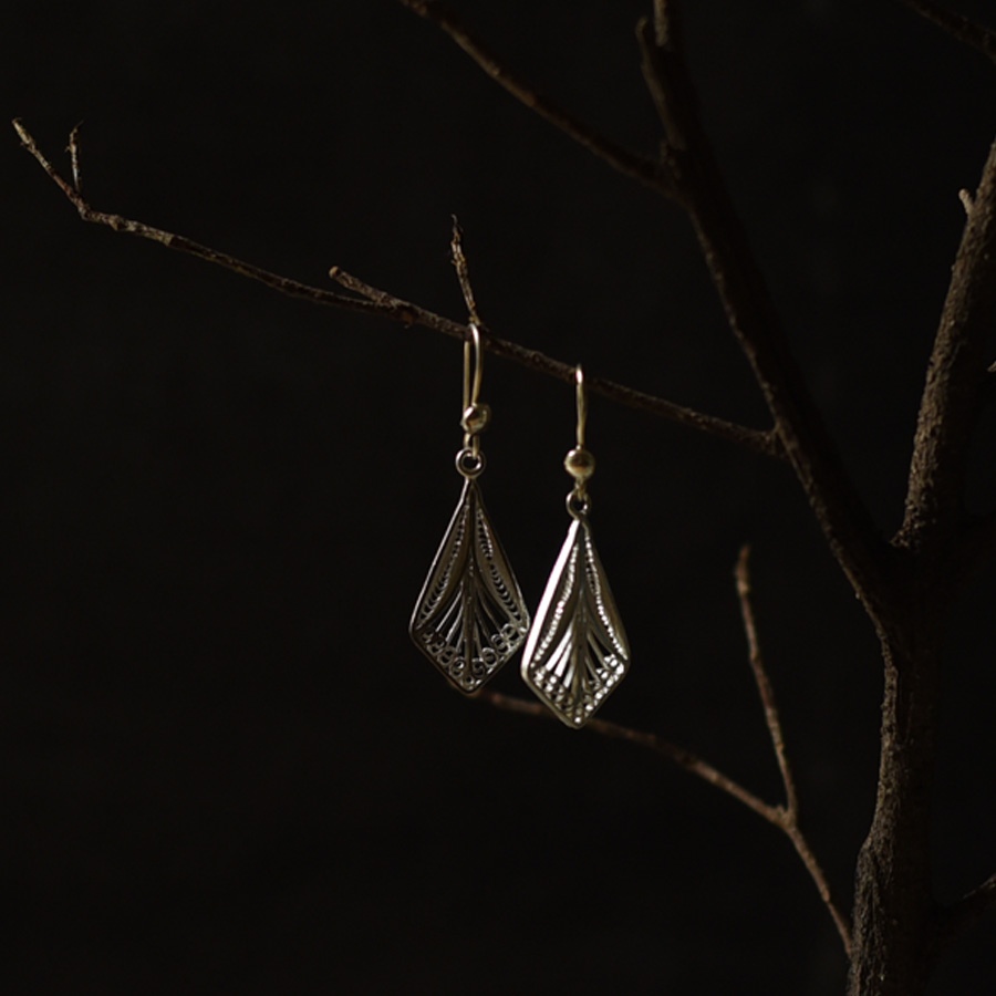 Shop Filigree Silver Earring - Diamond