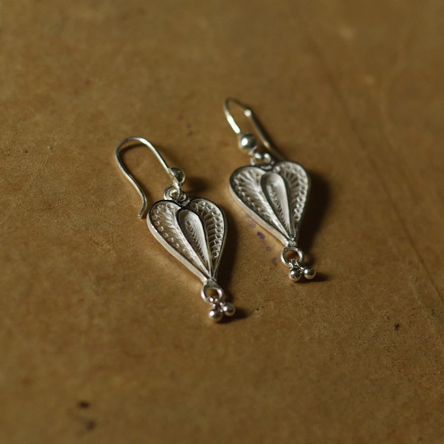 Shop Handcrafted Silver Earring - Heart Shape 