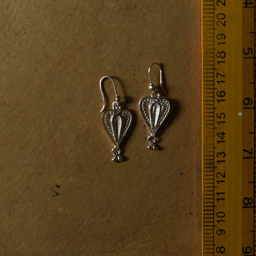 Shop Handcrafted Silver Earring - Heart Shape 
