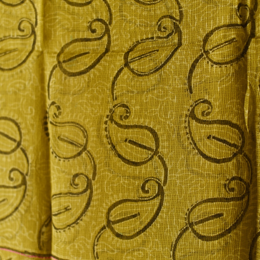 shop Block Printed Kota Cotton | Kota Doria Dupatta - Options - Yellow, Indigo, Green