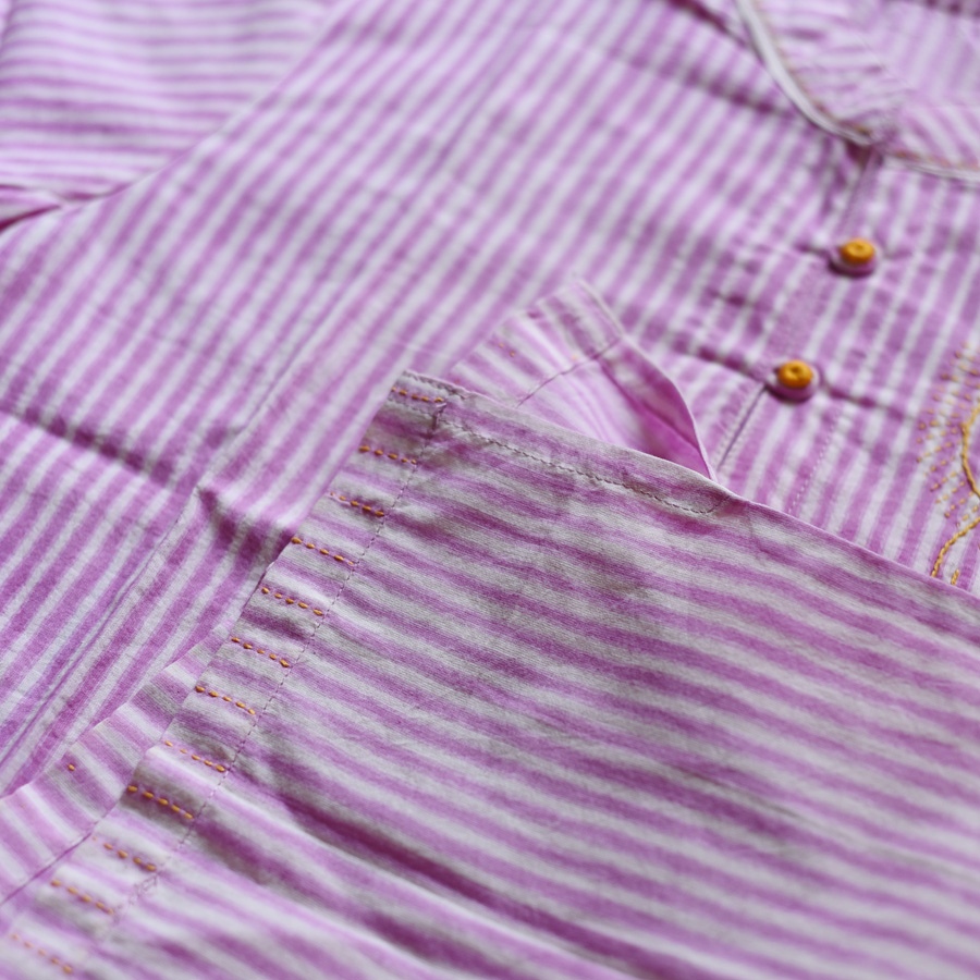 shop Pure Cotton Embroidered - Stripe Shirt