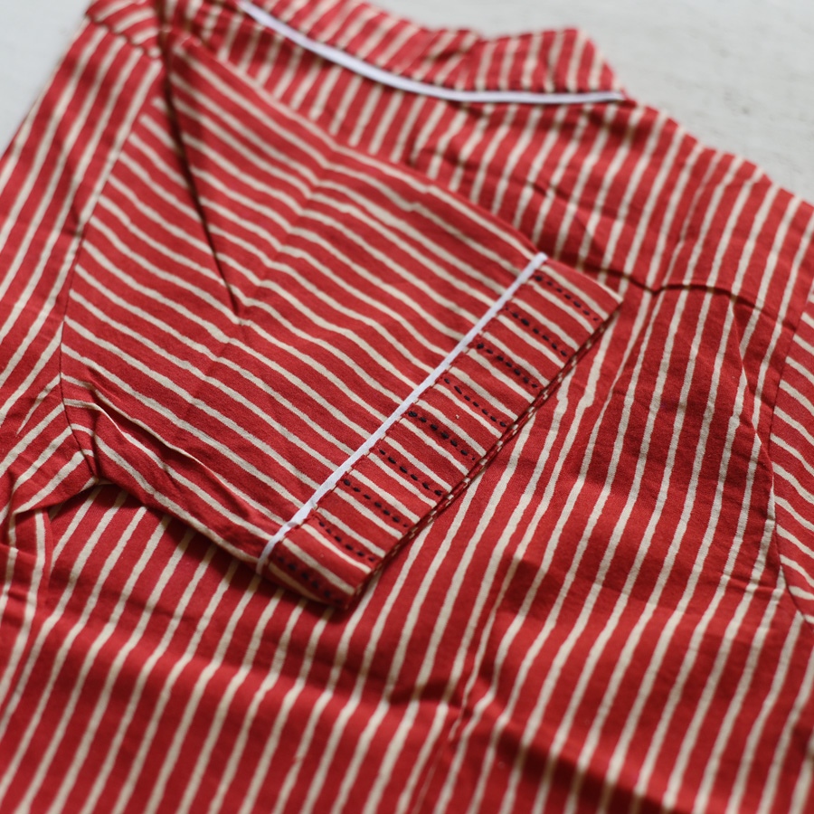 shop Pure Cotton Embroidered -Stripe Red Shirt
