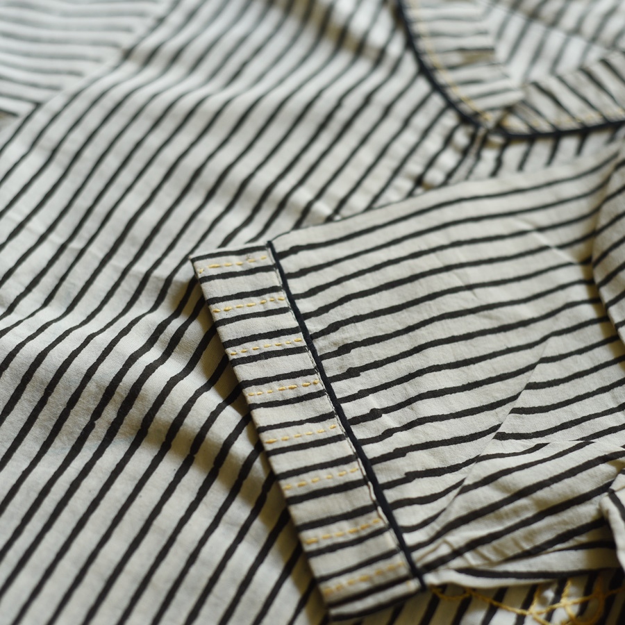 shop Pure Cotton Embroidered - Black Stripe Shirt