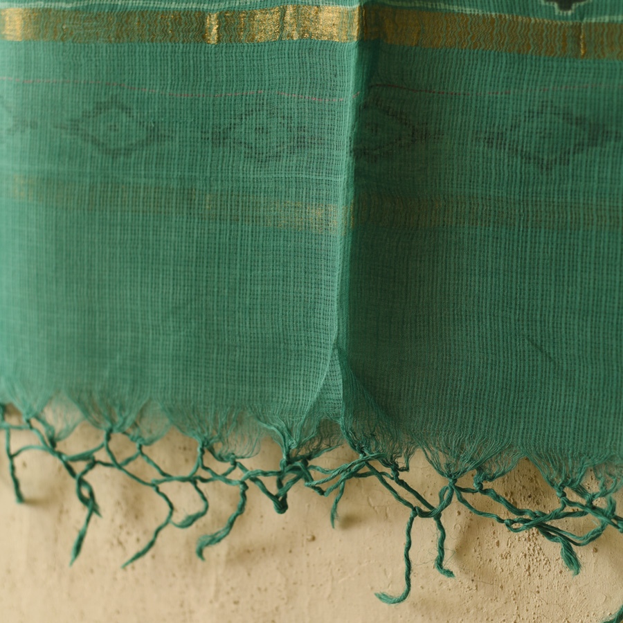 shop Block Printed - Kota Doria Cotton Dupatta 