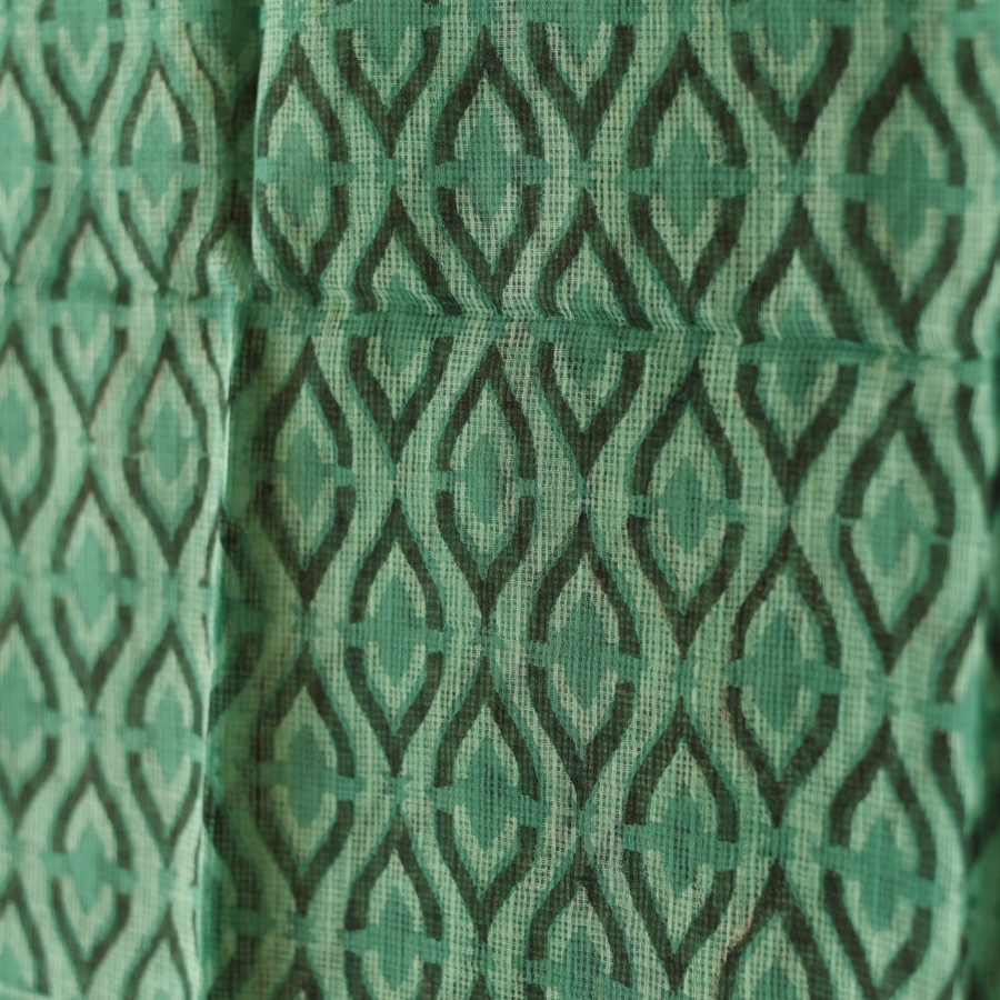 shop Block Printed - Kota Doria Cotton Dupatta 