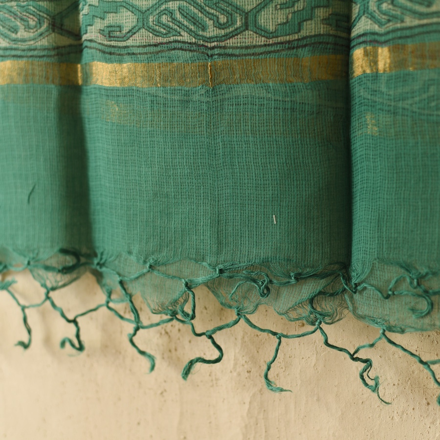 shop Block Printed Pure Kota Doria Cotton Dupatta 
