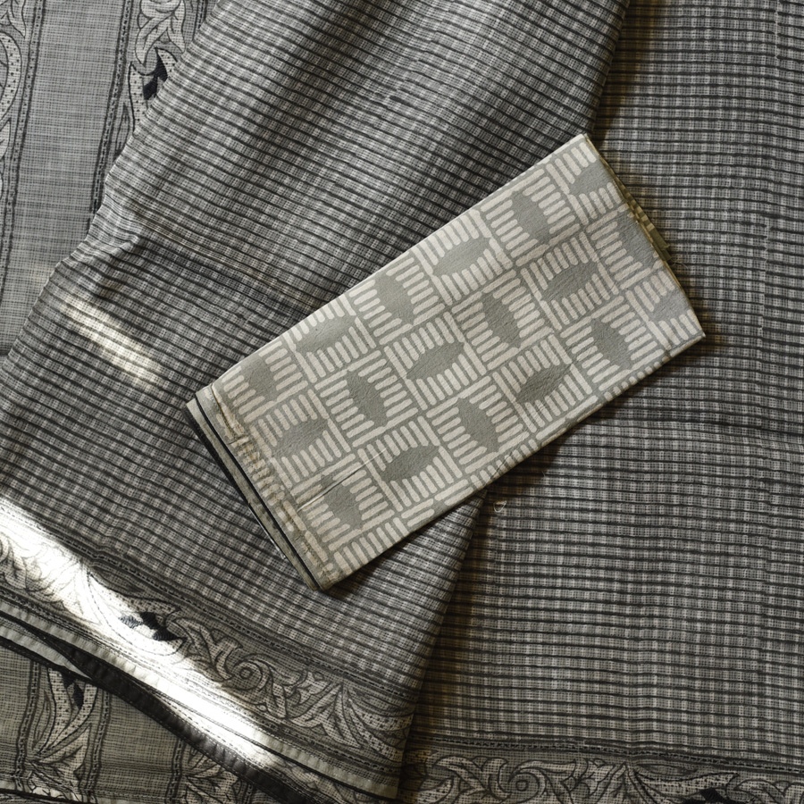 shop Block Printed Kota Cotton | Hand Embroidered Saree