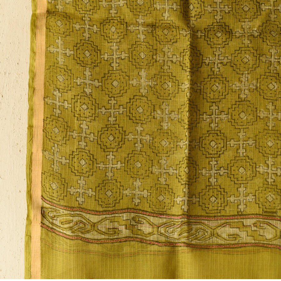 shop Block Printed Pure Kota Doria Cotton Dupatta 