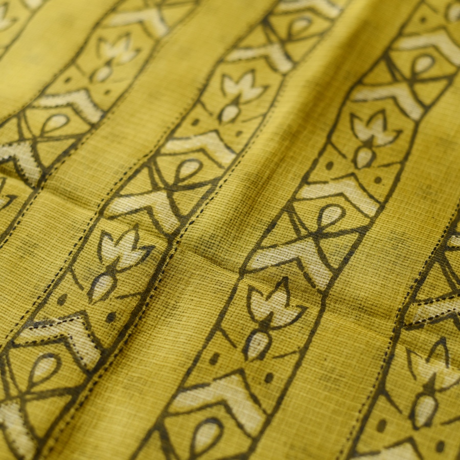 shop Block Printed Kota Cotton | Hand Embroidered Saree - Two options