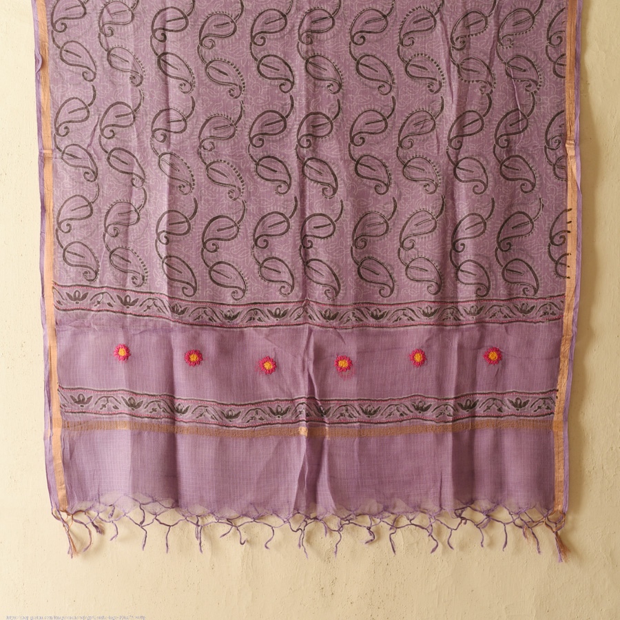 shop Block Printed Kota Cotton | Kota Doria Dupatta - Options - Yellow, Indigo, Green