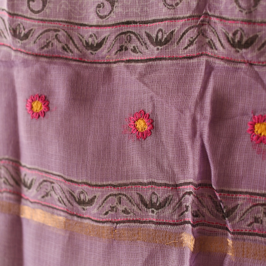 shop Block Printed Kota Cotton | Kota Doria Dupatta - Options - Yellow, Indigo, Green