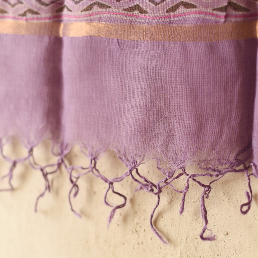 shop Block Printed Kota Doria Cotton Dupatta